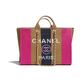 香奈儿/Chanel 深米色、桃红与海军蓝. 大号手提包 A93786_B01940_N5448