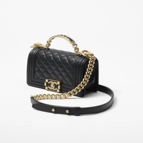 香奈儿/Chanel BOY CHANEL口盖包 配以手柄 A94805B1369494305 A94805B1369494305