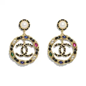 香奈儿/Chanel 金、珍珠白、黑、水晶与多色. 耳环 AB3061_B02004_N5833