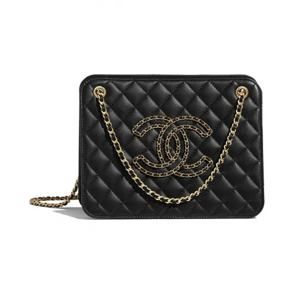 香奈儿/Chanel 风琴包小牛皮与金色金属黑AS1751-B03538-94305-小