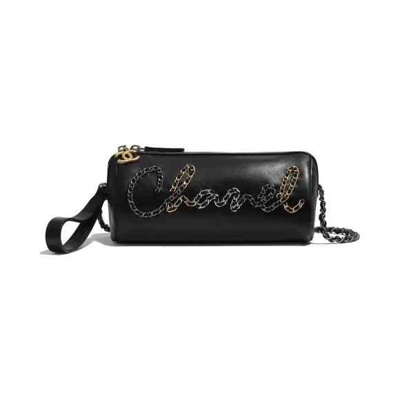 香奈儿/Chanel 保龄球包  小牛皮、金色、银色与钌质感金属  黑 AS1779-B02905-94305