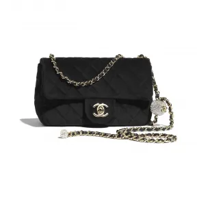 香奈儿/Chanel 口盖包  絲絨、水晶及金色金屬  黑 AS1787-B03808-94305