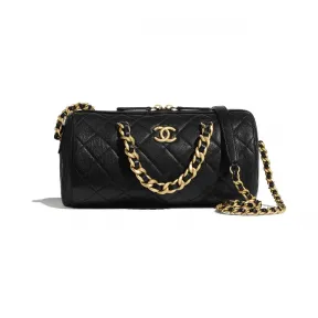 香奈儿/Chanel 保龄球包  颗粒压花小牛皮与金色金属  黑 AS1897-B03795-94305