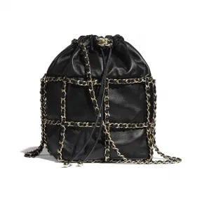 香奈儿/Chanel 抽绳包  小羊皮与金色金属  黑 AS2314-B04880-94305