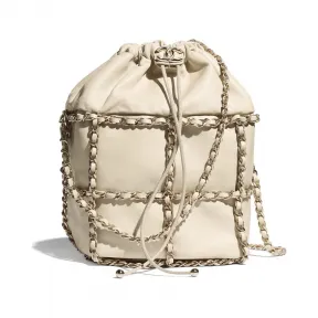 香奈儿/Chanel 抽绳包  小羊皮与金色金属  米色 AS2314-B04880-NA111