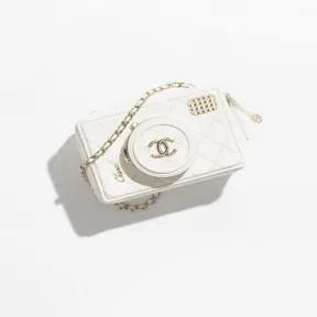 香奈儿/Chanel 相机包 羊皮革与金色金属 白 AS4817B1625510601