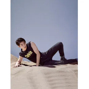 【许光汉同款】Calvin Klein 男士中腰猫须磨白时髦楔形牛仔裤 J314789-牛仔休闲系列