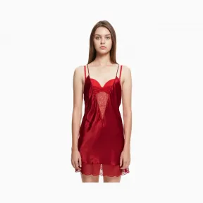 卡尔文·克莱恩/Calvin Klein 女士秋冬新款桑蚕丝吊带睡裙 QS6155-内衣系列