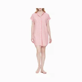 卡尔文·克莱恩/Calvin Klein 女士新款纯棉条纹睡裙 QS6186-内衣系列