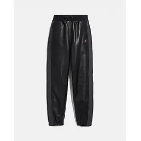 蔻驰/Coach COACH X CHAMPION 皮革运动裤 5919-BLK-M
