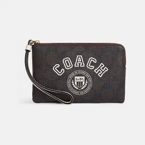 蔻驰/Coach 经典标志VARSITY图案角拉链腕包 CB855-IMUOC