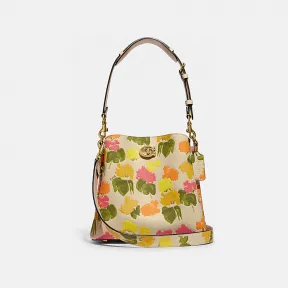 蔻驰/Coach B4L38 皮革 花卉印花WILLOW水桶包 CC387-B4L38