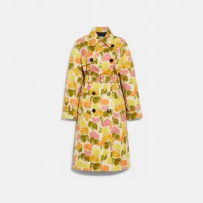 蔻驰/Coach 彩色 花卉斜纹布风衣 CF056-L38-XL