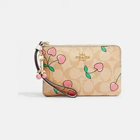 蔻驰/Coach 经典标志爱心樱桃印花角拉链腕包 CF398-IMOT4