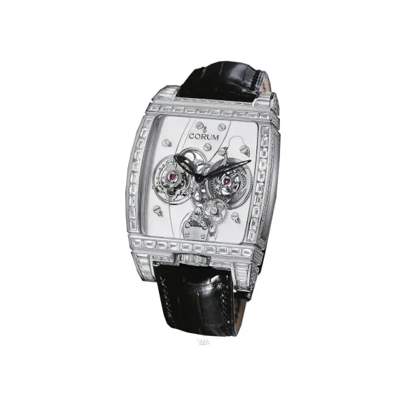 昆仑/Corum 38x53MM 白金配长方形钻石表圈 手动机械机芯 382-859-69-0F81-0000