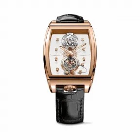 昆仑/Corum 金桥长方形腕表 系列 18Kt白金，水晶玻璃表壳中层，双面防眩水晶玻璃表镜，水晶玻璃表背，镶69颗VVS净度/H色/长方钻，4.00克拉，118颗VVS净度/H色/双翻钻，1.57克拉 手动机械机芯 B100-01146–100.160.55-0F010000