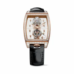昆仑/Corum 43毫米金桥圆形腕表 系列 18Kt白金，水晶玻璃表壳中层，双面防眩水晶玻璃表镜，水晶玻璃表背，镶96颗VVS净度/H色/长方钻，6.56克拉 手动机械机芯 B100-01508–100.169.85-0F010000