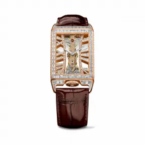昆仑/Corum 43毫米金桥圆形腕表 系列 5N 18Kt玫瑰金，水晶玻璃表壳中层，双面防眩水晶玻璃表镜，水晶玻璃表背，镶56颗VVS净度/H色/双翻钻，1.75克拉 手动机械机芯 B113-03342