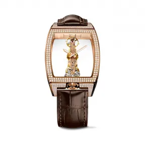 昆仑/Corum Golden Bridge 金桥系列 5N 18kt 玫瑰金 319 圆钻 ~ 1.39 克拉 手动机械机芯 34.00 x 51.00 mm B113-03859-113.162.85-0F02-0000