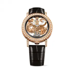 昆仑/Corum Golden Bridge 金桥系列 5N 18kt 玫瑰金 88颗圆钻 ~ 2.16 克拉  手动机械机芯 43 mm B113-04046-113.901.85-0F01-DR95R