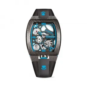 昆仑/Corum Lab 系列 大马士革钢 黑色 PVD 涂层处理 防指纹 表壳侧面橡胶材质 自动机械机芯 39.89 x 55.00 mm Z410-03862-410.100.43-F371-BL01