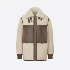 迪奥/Dior 棕色双面羊皮革毛一体派克大衣 013L310A0449-C181