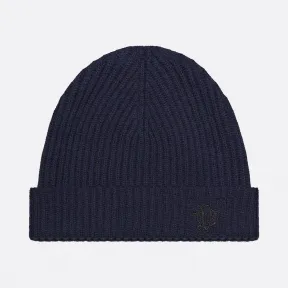 迪奥/Dior 海军蓝“CD Icon”刺绣罗纹针织羊绒帽 013MB08AT992-C589