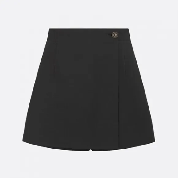 迪奥/Dior 裙裤 黑色羊毛和桑蚕丝混纺 CD 纽扣 121P45B1166_X9000_T34