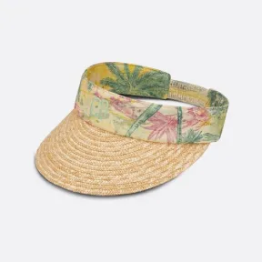 迪奥/Dior 遮阳帽 草编和多色棉质平纹针织面料茹伊印花 2WBB1DHATG_Y094_T2