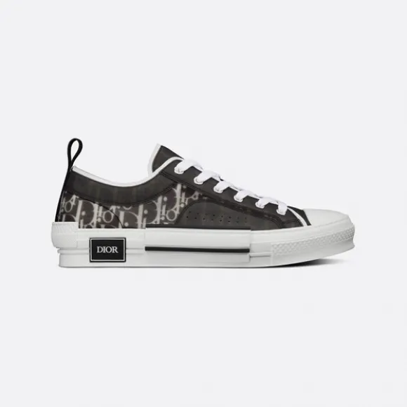 迪奥/Dior B23 低帮运动鞋 黑色和白色 Oblique 印花帆布 3SN249YJP_H961_T35