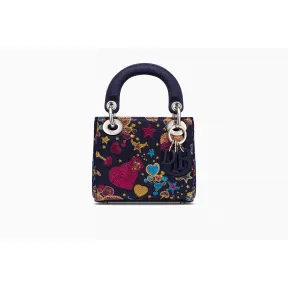 迪奥/Dior  Lady Dior 亮片牛仔布Nano手提包 M0514PJSV M928