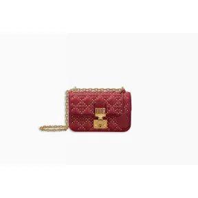 迪奥/Dior Dioraddict红色藤格纹小羊皮翻盖式小手提包 M5817CNOB M41R