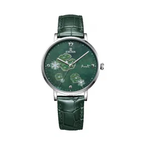 依波/Ebohr 大师系列 35.00mm 不锈钢表壳 合成蓝宝石玻璃表镜 女表 18510143