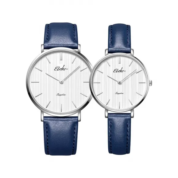 依波/Ebohr 畅销款情侣表 男款直径 41.00MM；女款直径 32.00MM 不锈钢 石英机芯 18530133--0143