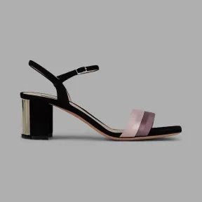 乔治阿玛尼/Giorgio Armani 褶裥缎带和褶裥鞋跟绒面革凉鞋 11624407vr