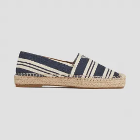 安普里奥·阿玛尼/Emporio Armani 草编边缘条纹帆布麻底鞋 11684230pj