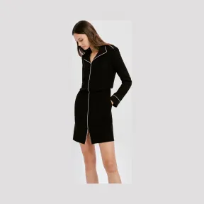 安普里奥·阿玛尼/Emporio Armani 翻领反差滚边绉绸连衣裙 34929547nx