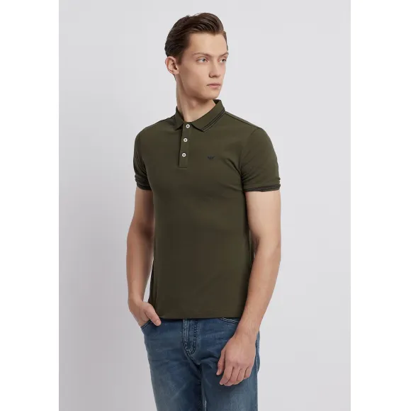 安普里奥·阿玛尼/Emporio Armani 弹力棉质 Polo 衫 12228537dx
