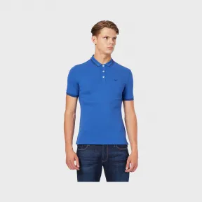 安普里奥·阿玛尼/Emporio Armani 胸部对比感徽标棉质珠地 Polo 衫 12202640wt