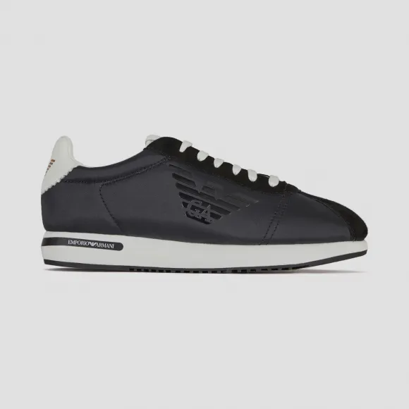 安普里奥·阿玛尼/Emporio Armani EA 贴片皮革麻底鞋  11684270vp