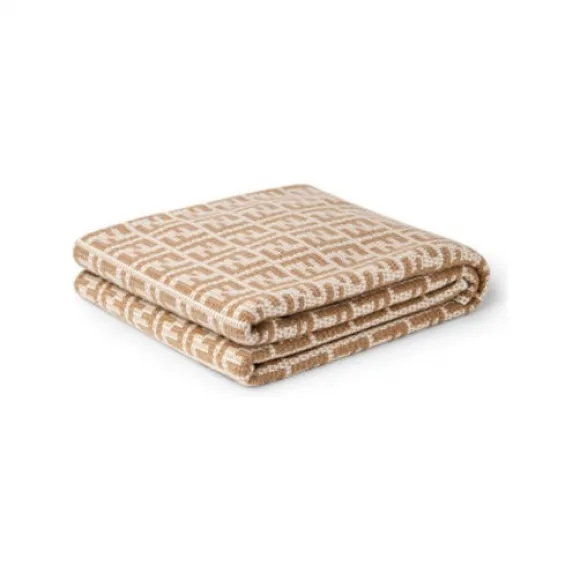 芬迪/Fendi FF毛毯米色羊绒盖毯 7AC044AL9OF1JL2 8056582365794