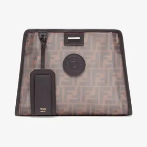 芬迪/Fendi 小号PEEKABOO DEFENDER_棕色网眼布Peekaboo包套 7AR717 A6D 7F12PK