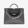 芬迪/Fendi Peekaboo ISeeU中号手袋-深灰色鳄鱼皮手袋-男士手袋 7VA529AL8LF0JGZ 8054321755752