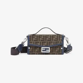 芬迪/Fendi Baguette Soft Trunk手袋-棕色和稀有皮FF布料手袋-男士手袋 7VA565AL8SF1JMN 8056582240251