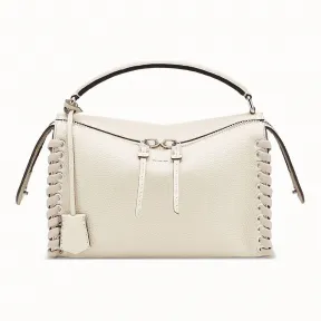 芬迪/Fendi LEI BAG SELLERIA_白色皮革波士顿包 8BL137 8AV F13FT