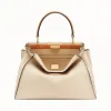 芬迪/Fendi PEEKABOO REGULAR_米色皮革手袋 8BN290 A8H EF17P7