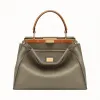 芬迪/Fendi PEEKABOO REGULAR_绿色皮质手袋 8BN290 A8H EF17P8