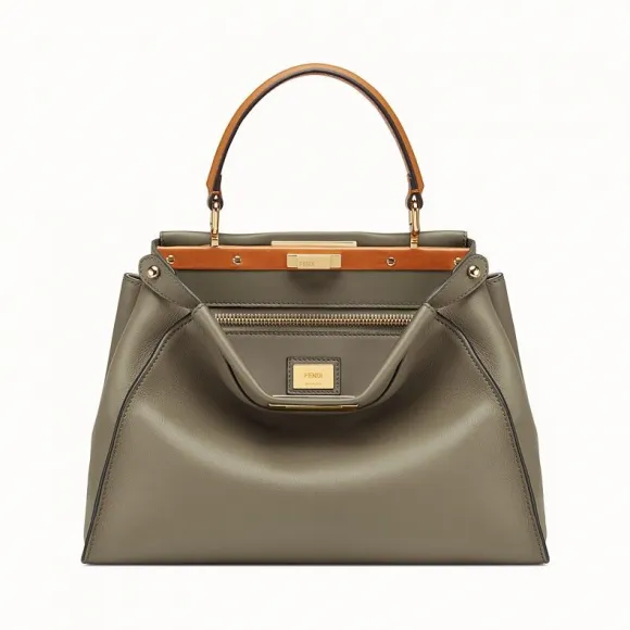 芬迪/Fendi PEEKABOO REGULAR_绿色皮质手袋 8BN290 A8H EF17P8