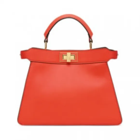 芬迪/Fendi PEEKABOO ISEEU小号米色和红色皮革手袋-女士手袋-FENDI芬迪