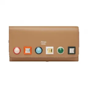 芬迪/Fendi 女士沙黄色链条皮夹小牛皮小型皮具 8M0365 SR0 F08L3
